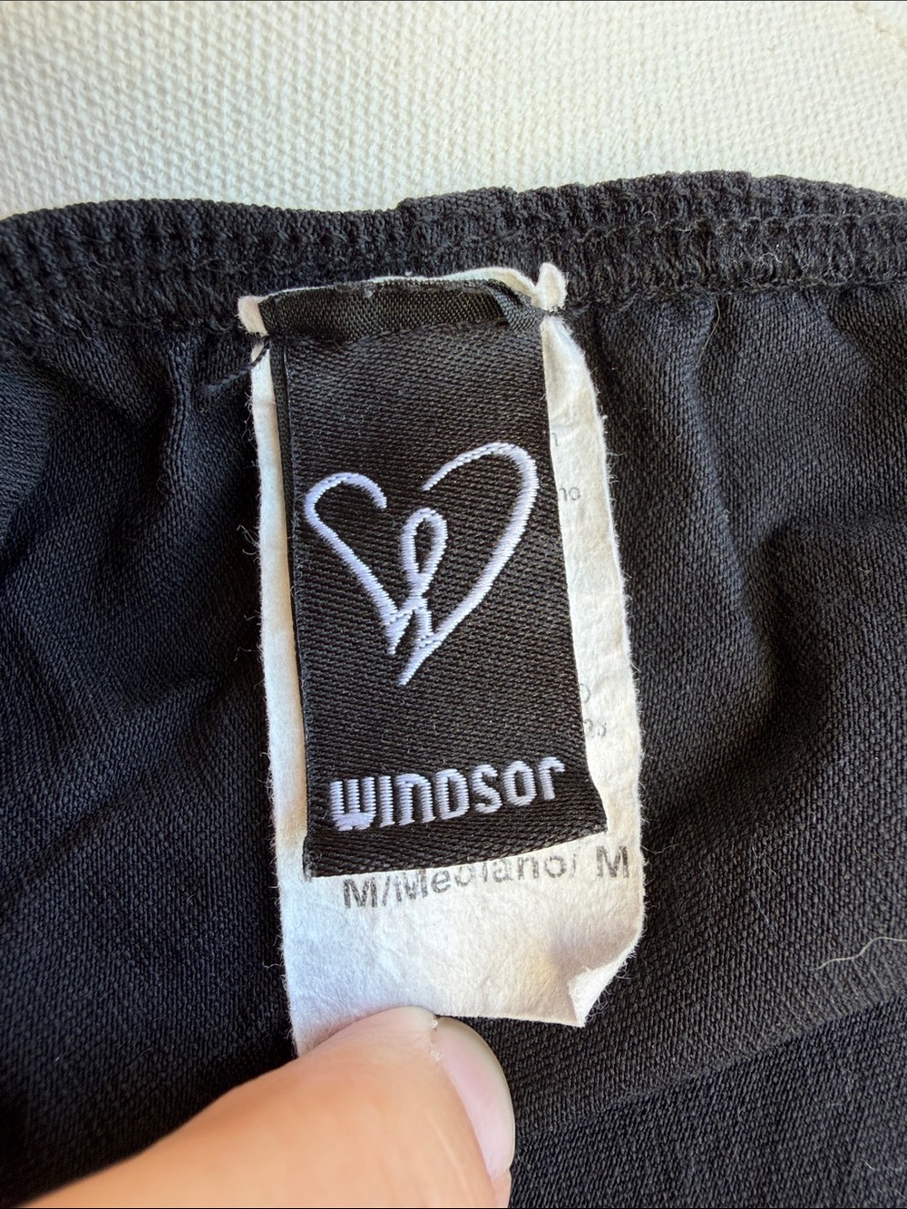 Windsor Vintage Inspired Black Lace-Trim Ribbon Strap Whimsygoth Top Size Medium - Picture 9 of 10